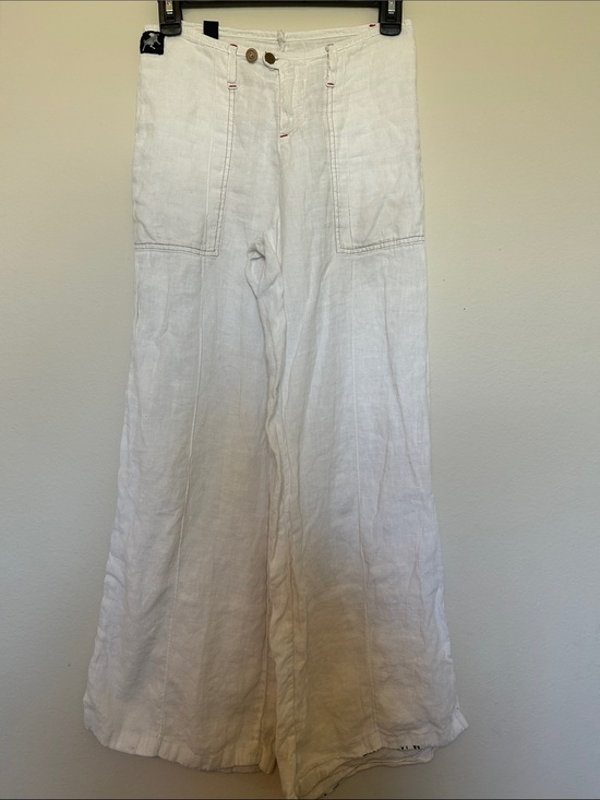 Lois Pants - Women's White Linen Wide-Leg Pants